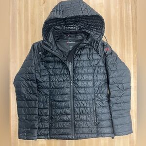 PAJAR Women's Quilted Lightweight Puffer Jacket with Hood – Black, Size Medium